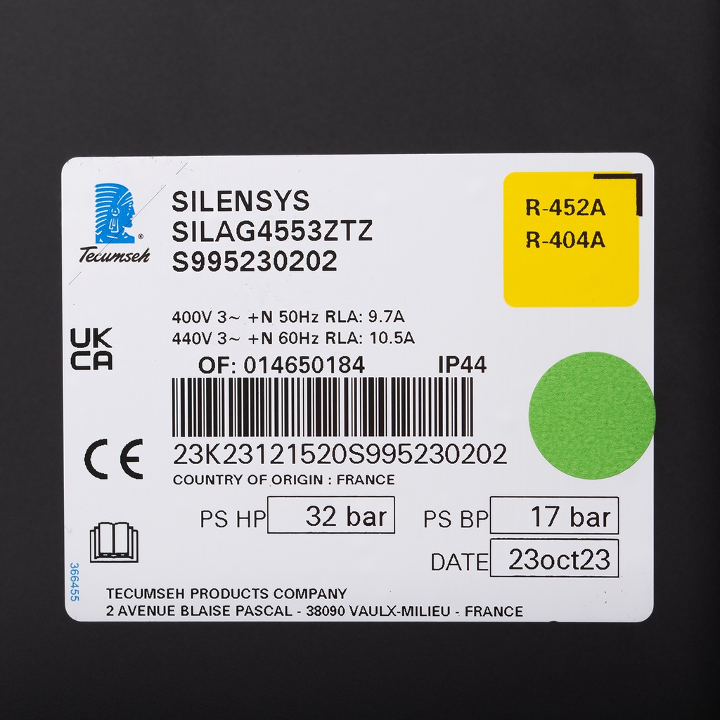 Condensing unit SILAG4553ZTZ HBP R404A 400V
