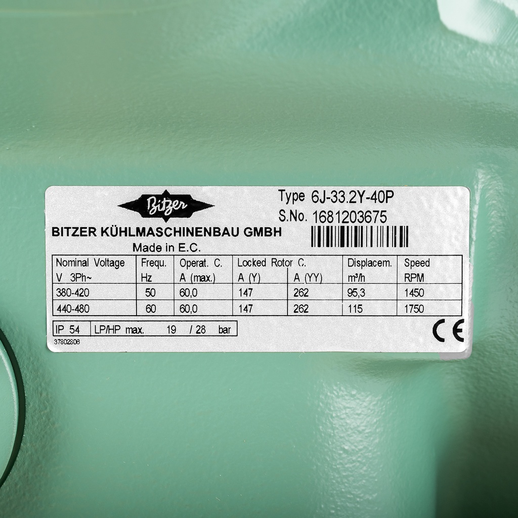 Compressor+crankcase heater Bitzer 6J-33.2Y 40P