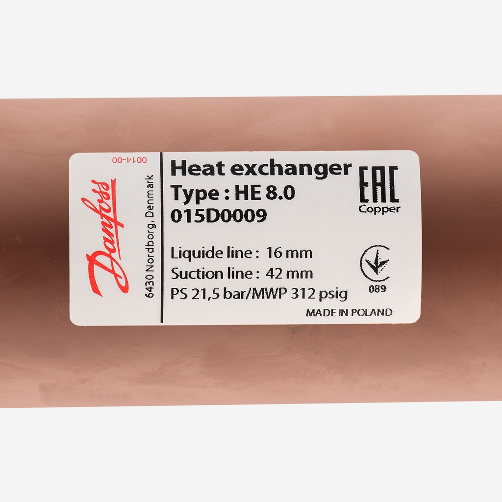 Heat exchanger 015D0009 16-42mm 015D0009 HE8.0