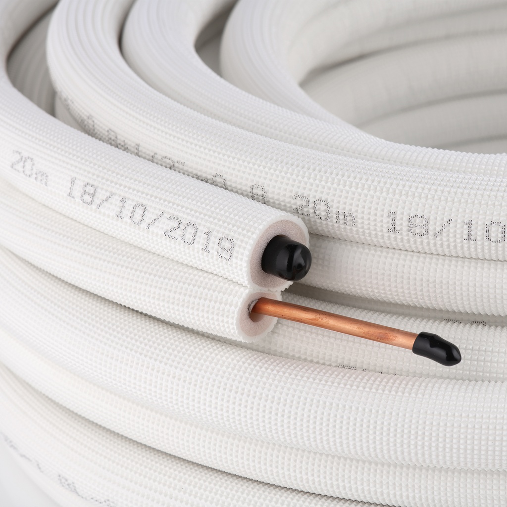 Copper tube pair coiled Insulated-AP-24 1/4"-1/2 -20m   