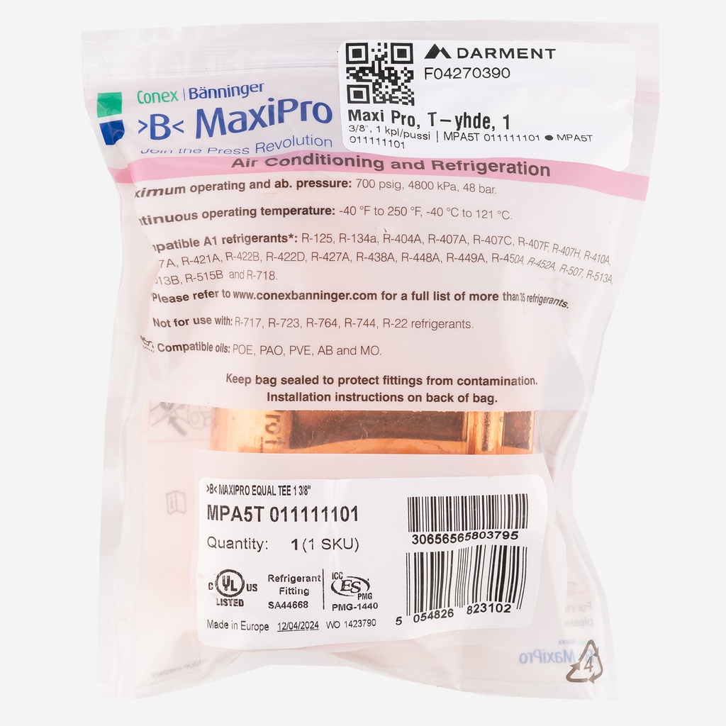 MaxiPro, Tee, 1 3/8", 1pcs/bag | MPA5T 011111101