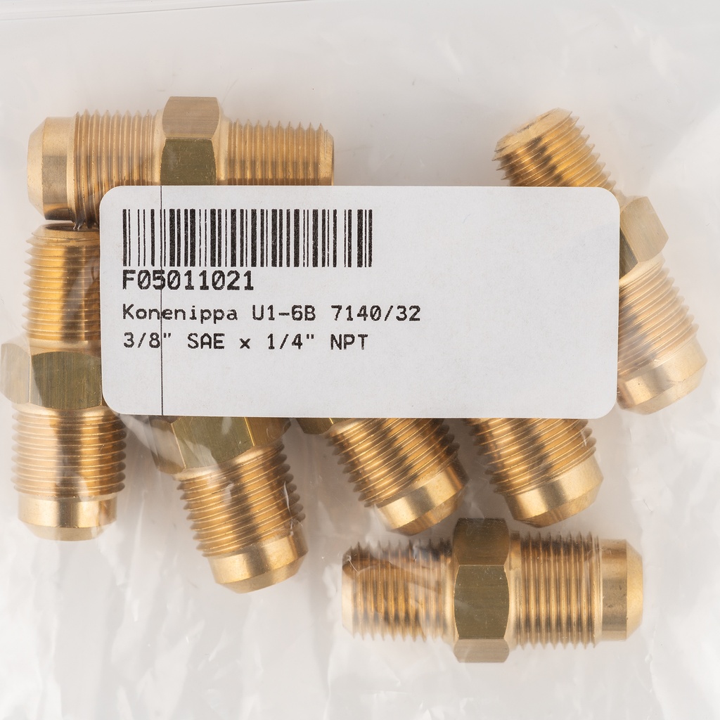 SAE flare/NPT reducing UN 7140/32 SAE 3/8"XNPT 1/4"