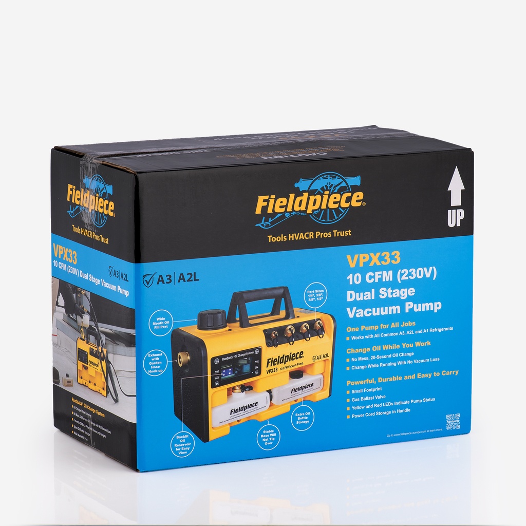 Vacuum pump two stage Fieldpiece VPX 10CFM (A3, A2L, A1)