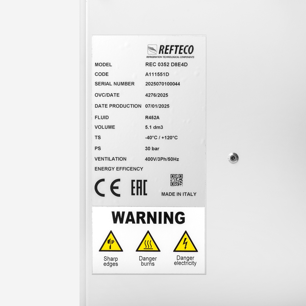 Evaporator Refteco el. defrost REC 0352 D8E4D 5,7kW Dt 7K, R452A