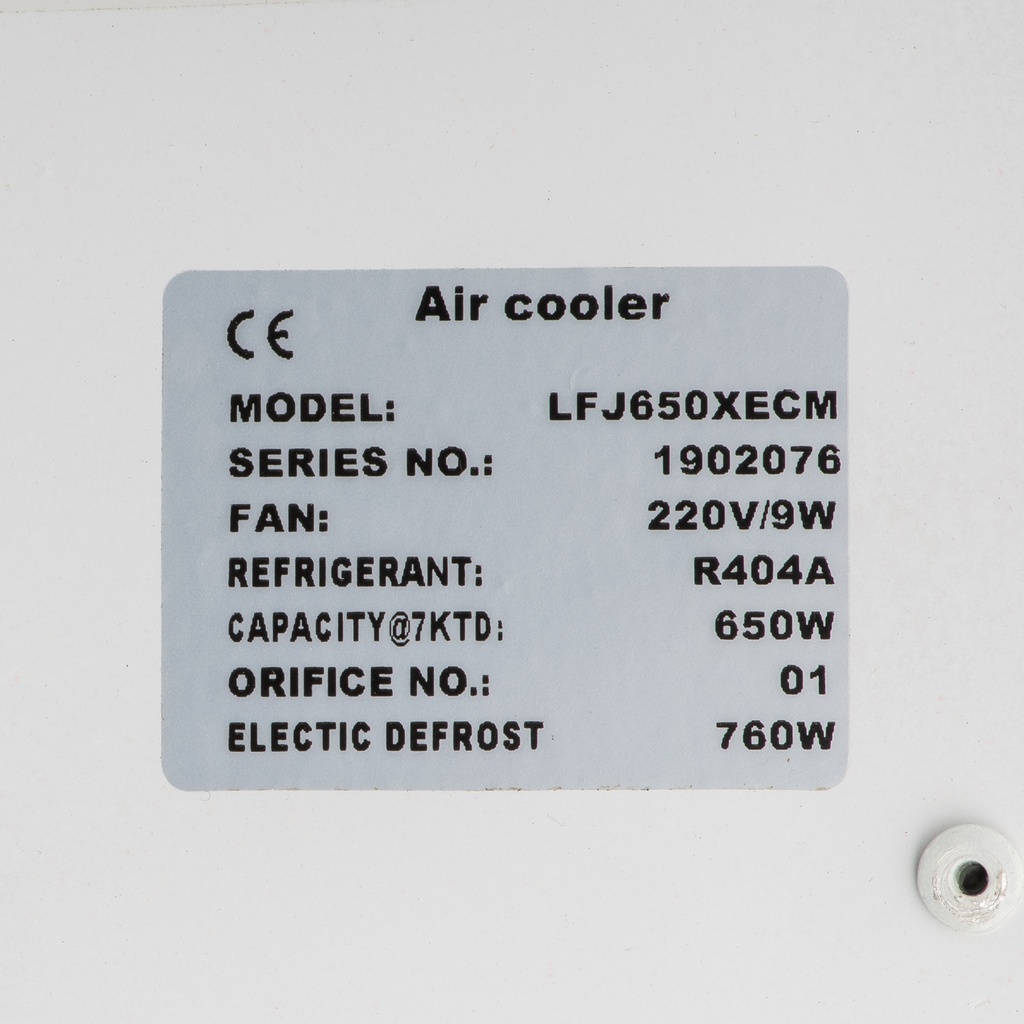 Evaporator Coolent LFJ650XECM EVD 0,75kW -8°C/dt8 R404A 6mm electric defrost