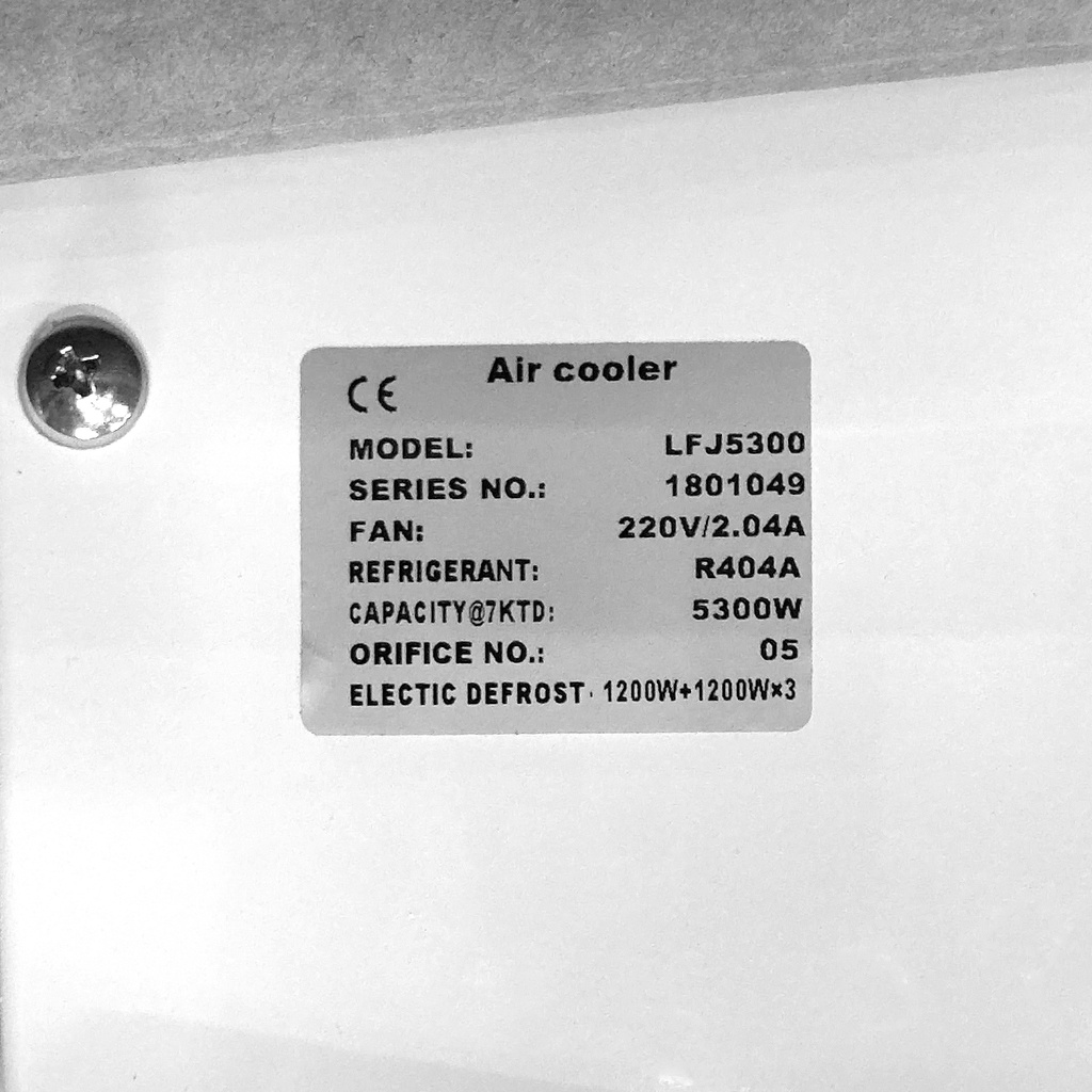 Evaporator Coolent LFJ5300 5,30kW -25°C/dt7 R404A 8mm electric defrost