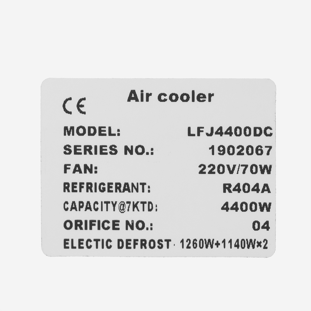 Evaporator Coolent LFJ4400DC EVD 4,40kW -25°C/dt7 R404A 6mm electric defrost