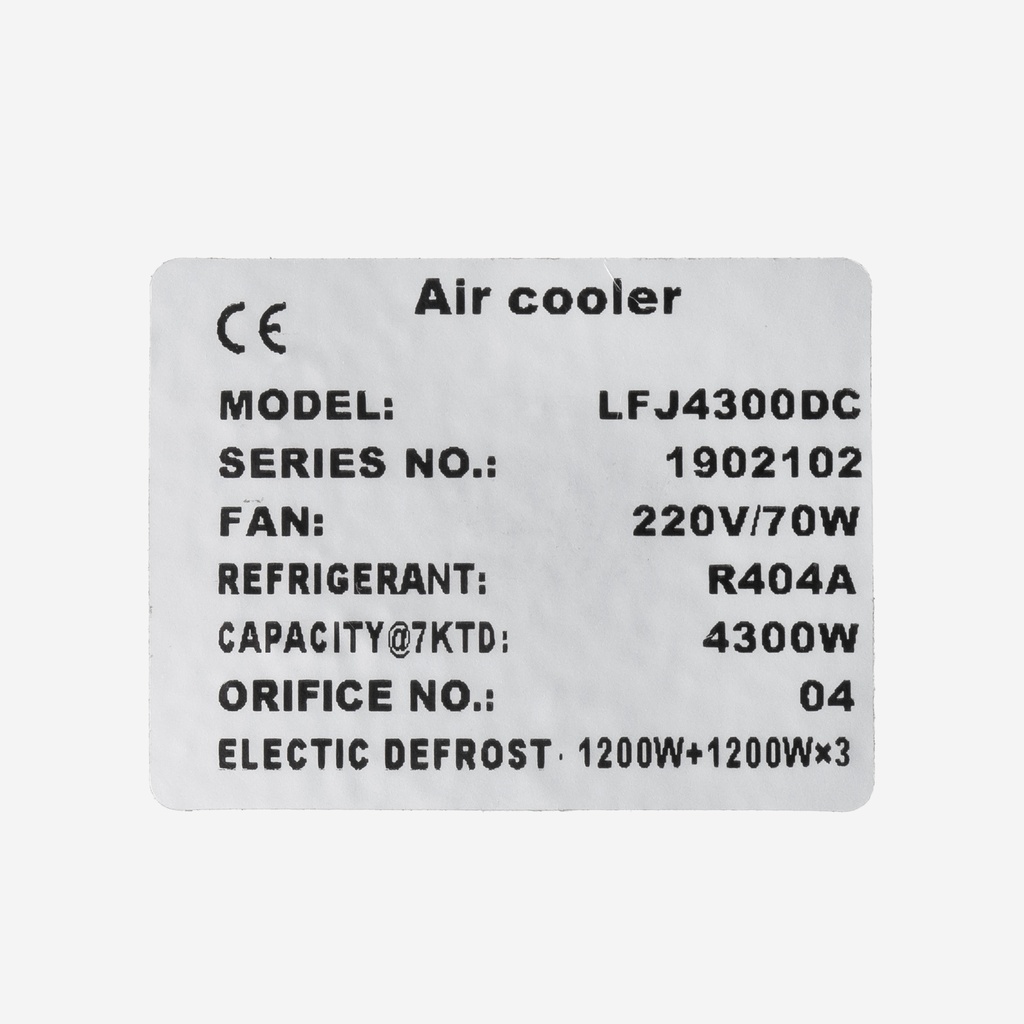 Evaporator Coolent LFJ4300DC EVD 4,20kW -25°C/dt7 R404A 8mm electric defrost