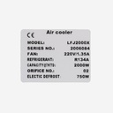 Evaporator Coolent LFJ2000X 1,95kW -8°C/dt8 R134a F/F/F 6mm electric defrost