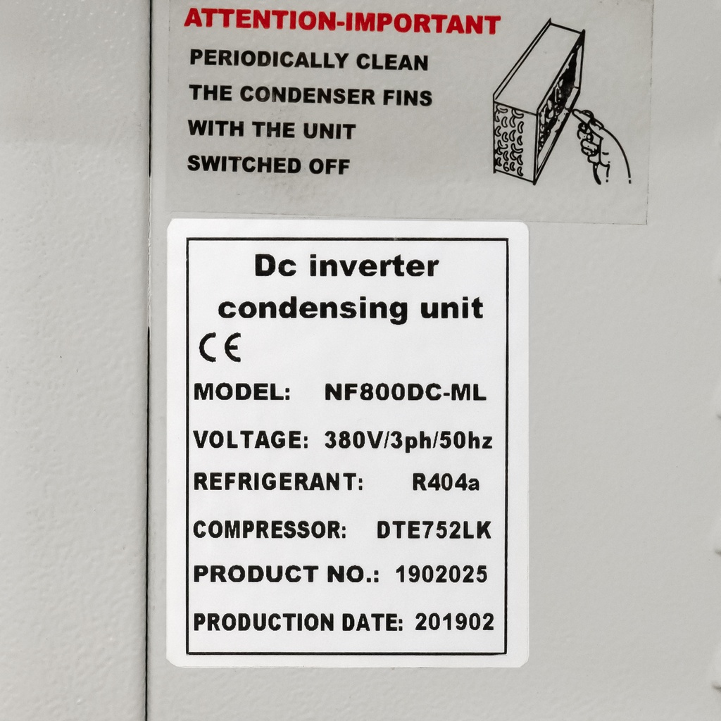 Condensing unit Coolent NF800DC-ML INV -30C 2,04-6,49kW R404A 400V