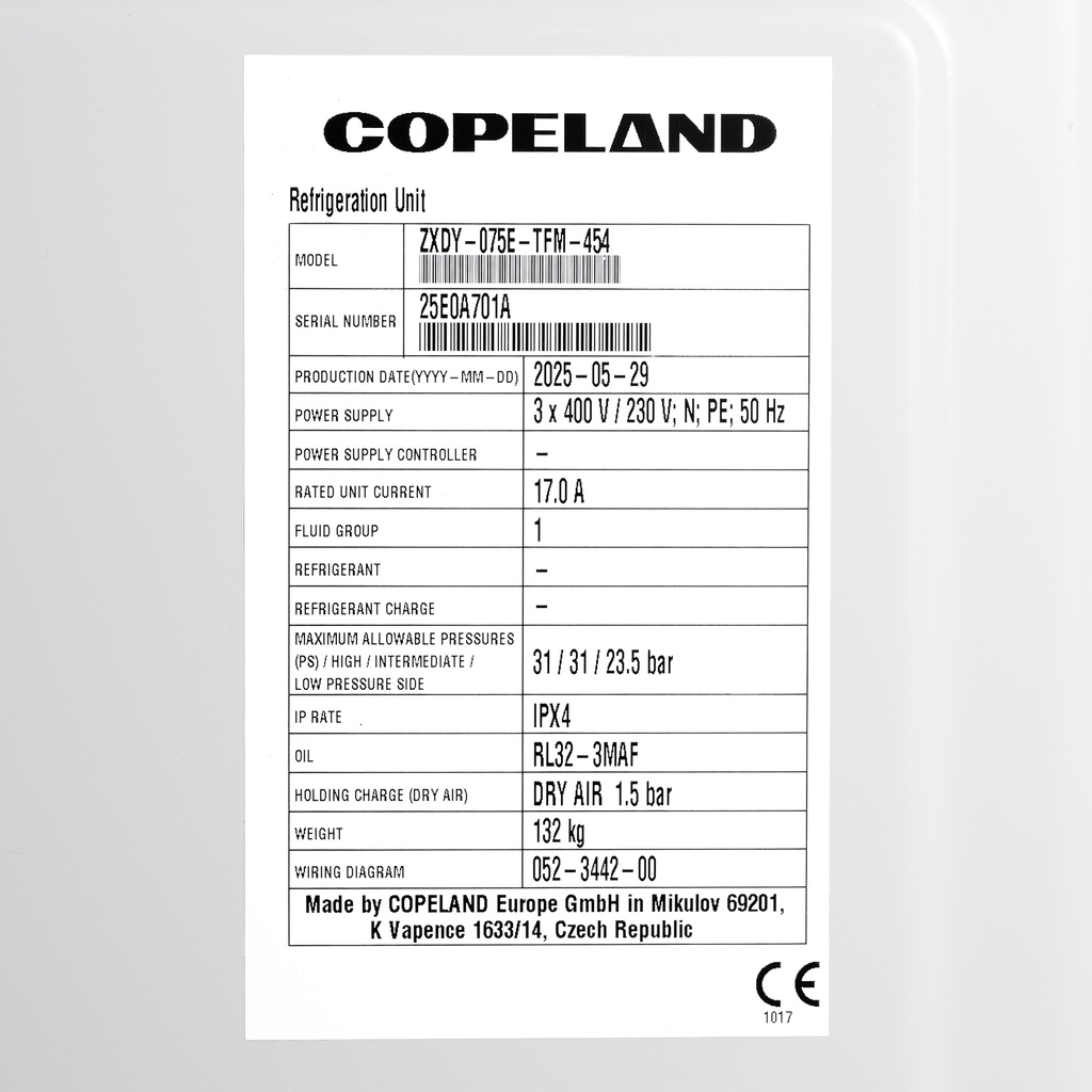 Condensing unit Copeland ZXDY-075E-TFM-454 3274922 digital scroll