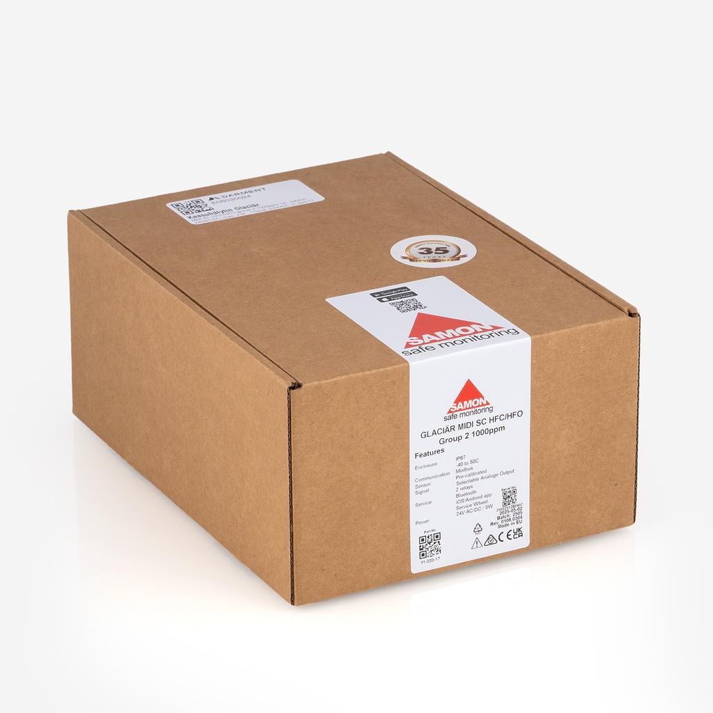 Gas detector Glaciär Midi SC HFC/HFO group 2 1000ppm 15.. 24VDC; 24VAC/DC, max. 4 W , 170mA @24VDC 31-220-17