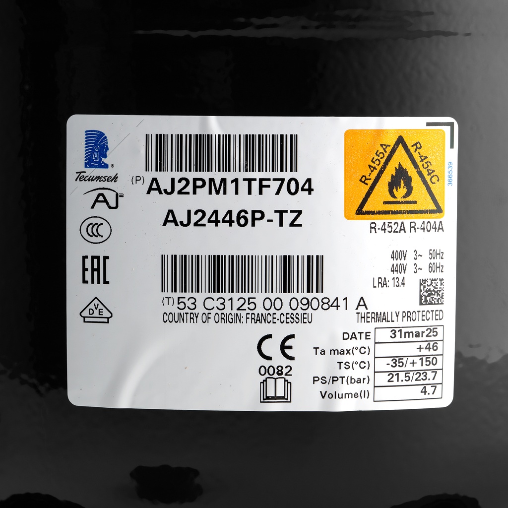 Compressor AJ2446P-TZ 26,20cm³ R404A LBP 400V (TAJ2446Z)