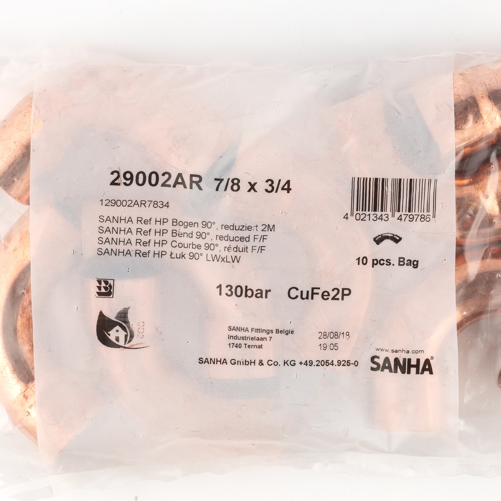 Bend 90° reduced 29002AR 130bar  129002AR7834