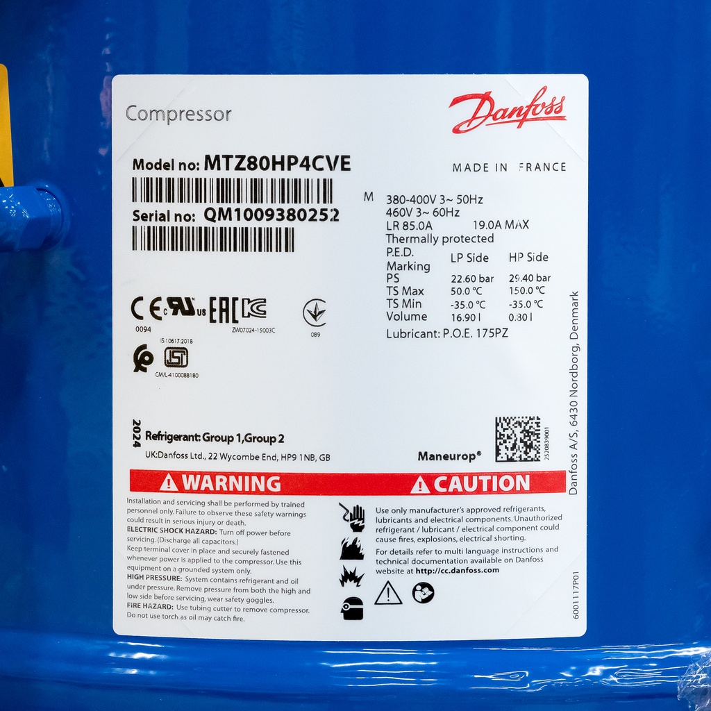 Compressor MTZ80-4V (MTZ80HP4CVE) 135,78cm³ 400V