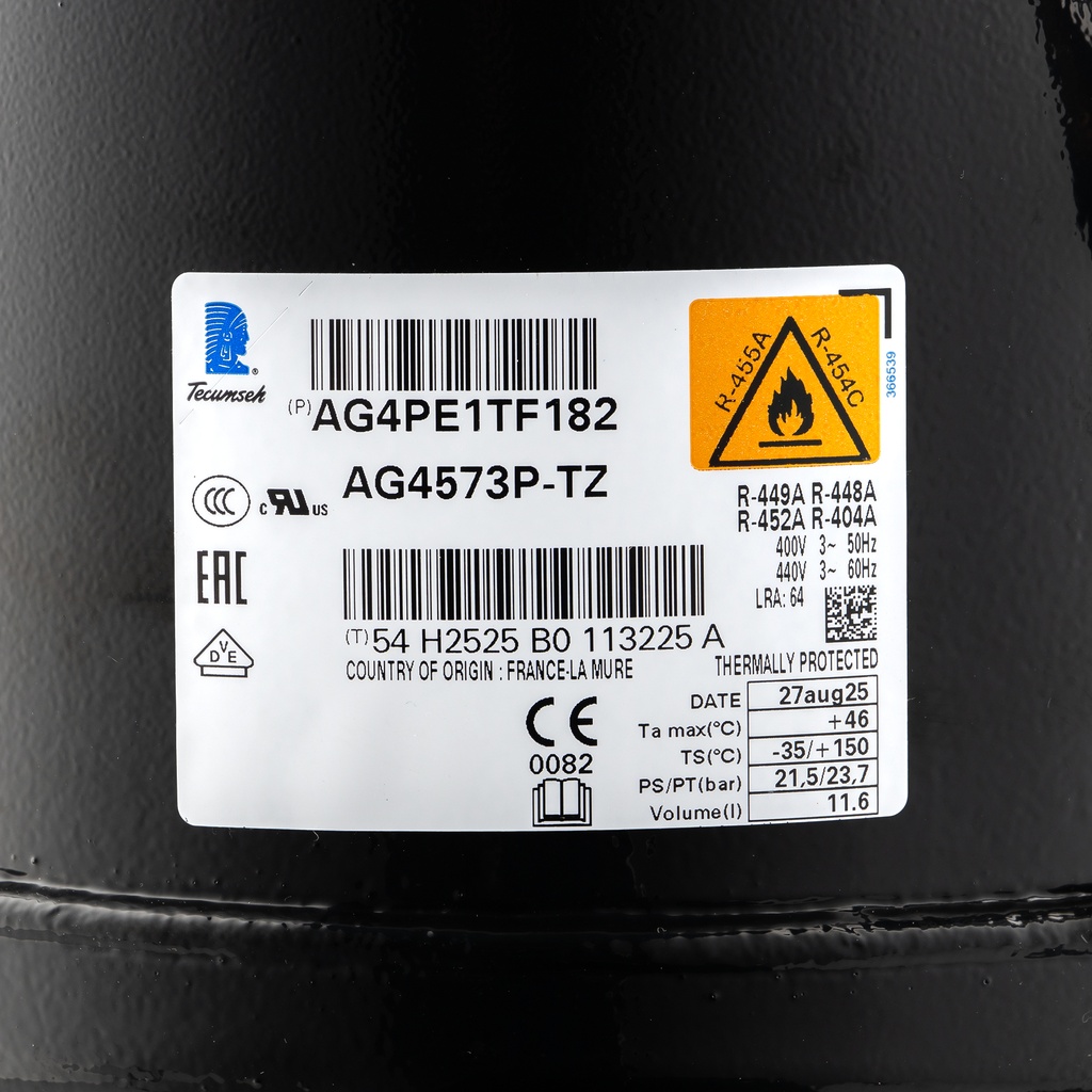 Compressor AG4573P-TZ 134,80cm³ R404A HBP 400V (TAGP4573Z) Tandem