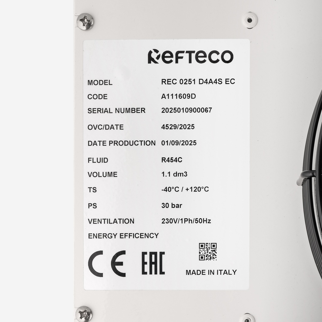 Evaportor Refteco REC 0251 D4A4S EC 1,8kW Dt8K, R454C