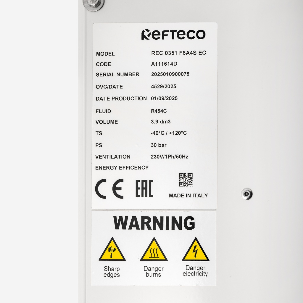Evaporator Refteco REC 0351 F6A4S EC 4,7kW Dt8K, R454C 