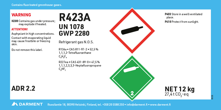 Kylmäaine R423A (12 kg, Xlite14)