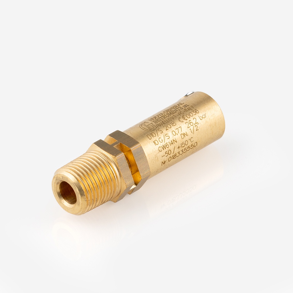 Varoventtiili 1/2"-NPT suora malli D10/S C02 26,2bar