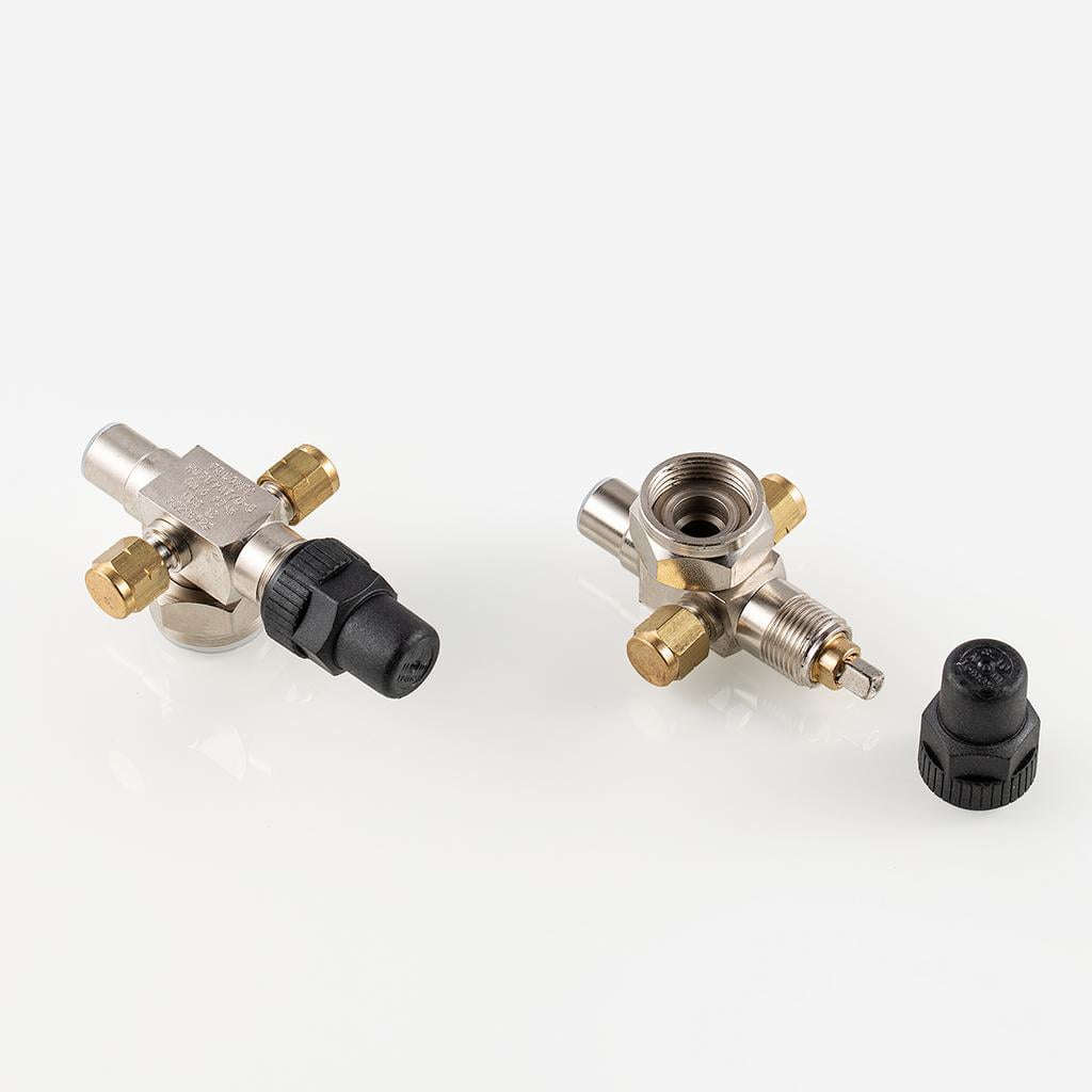 Rotalock valve 1" - 1/2" ODS + 2x1/4" SAE