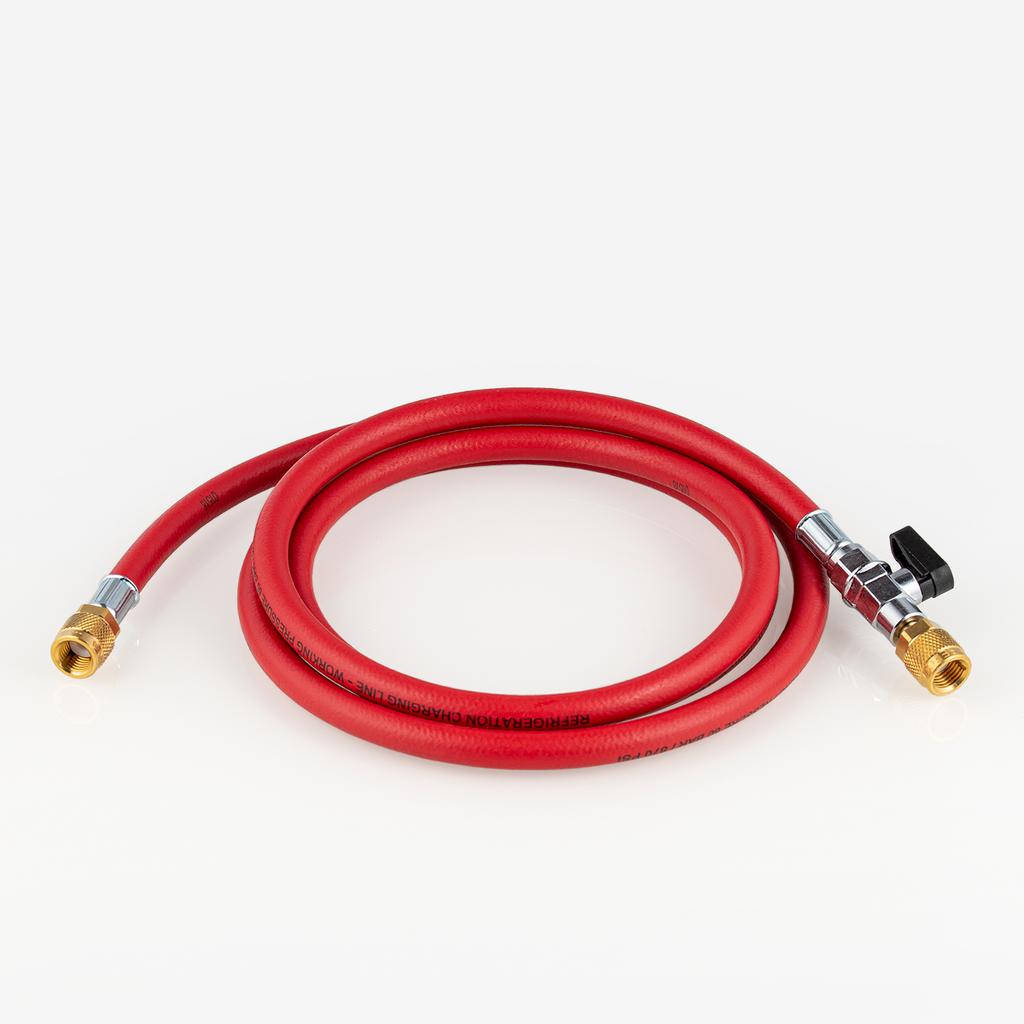 Service hose 1/4" - 1/4" + valve 1,8m Refco CA-CL-72 (red)