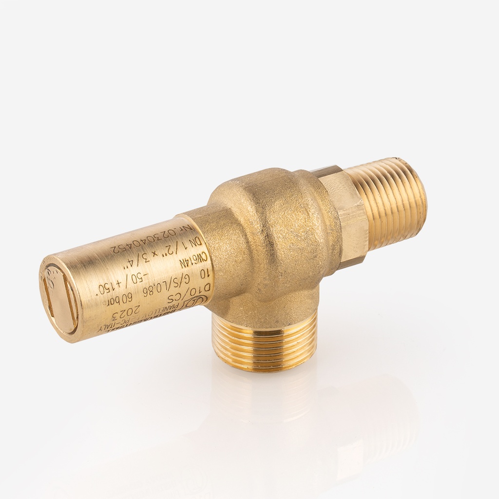 Safety valve 1/2"-NPT G 3/4" D10/CS Co2 60bar