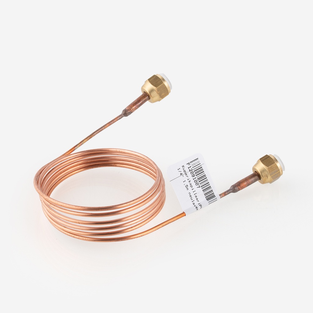 Copper capillary tube 1/4" 1,5m, with depressor