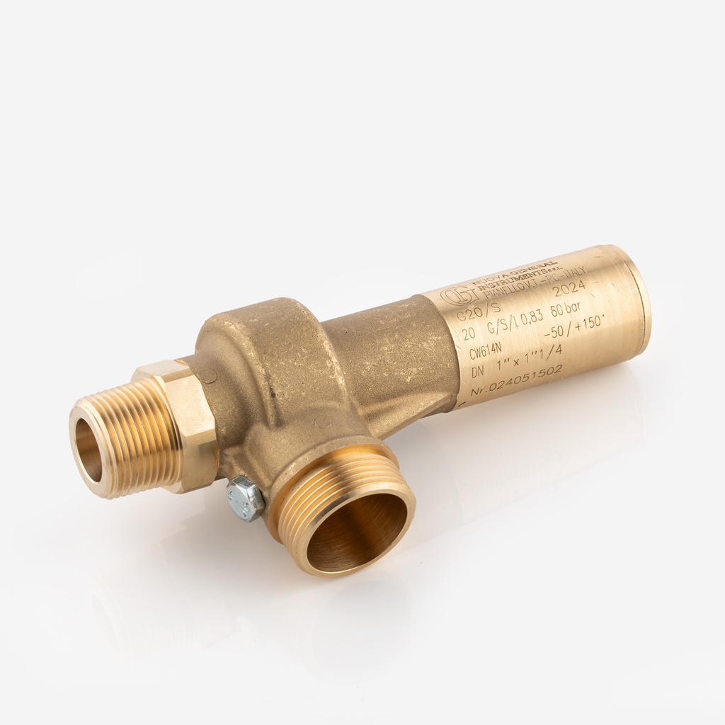 Safety valve 1" -NPT - 1 1/4"G   G20/S 60bar Co2