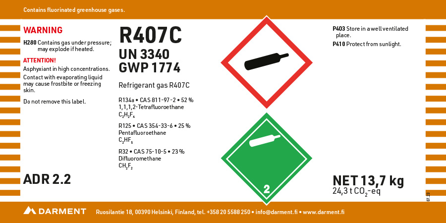 Refrigerant R407C Reclaimed