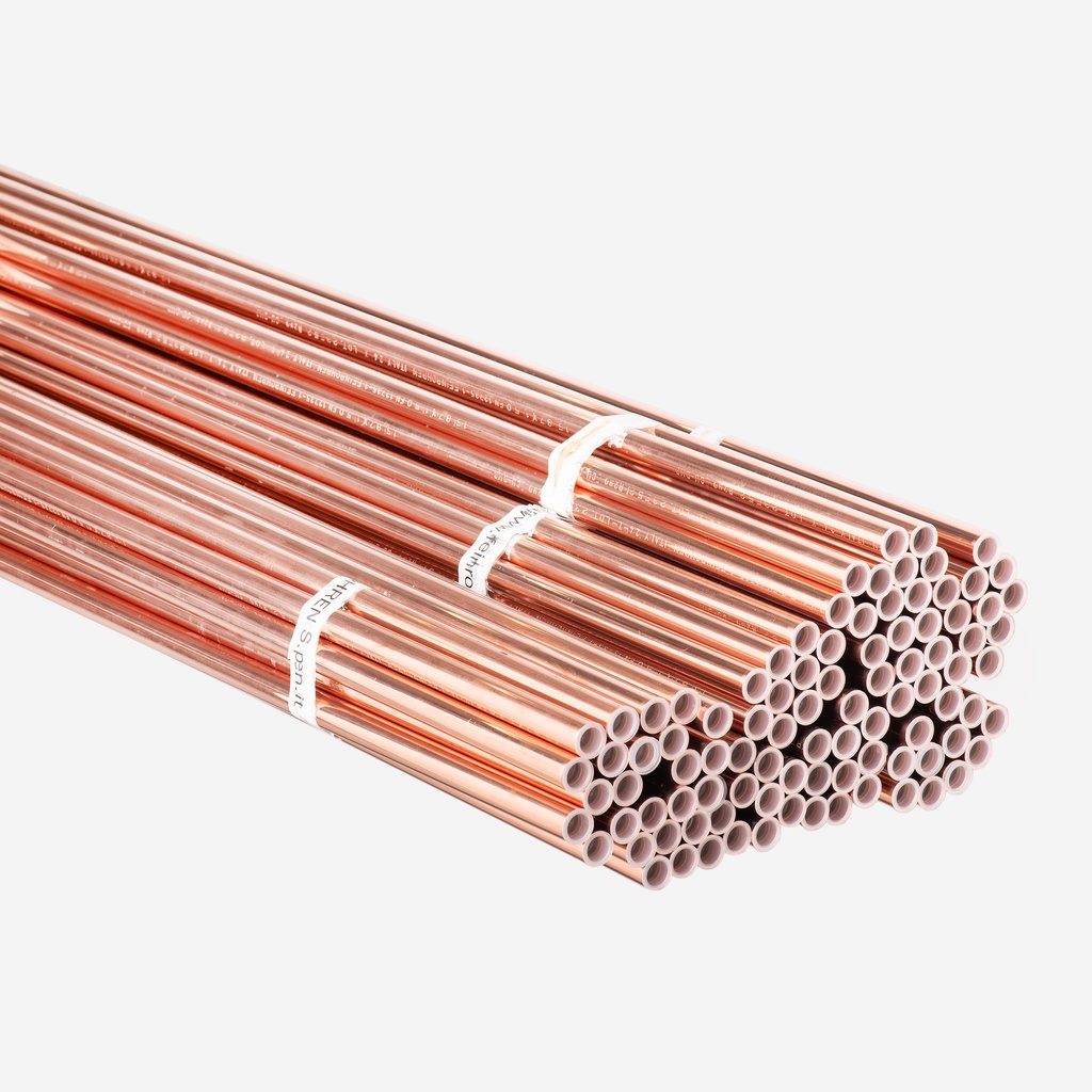 Copper Tube, 3/8"(9,52)  x 1mm x 4m, Green 80 bars/120 bars, MWP 139bar