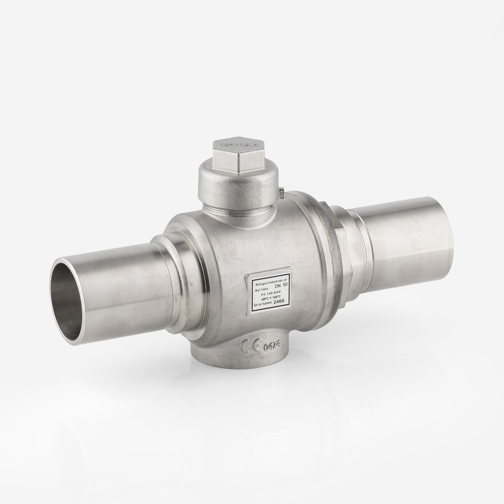 BV21QD50X0100 ball valve 2-way for R744 Q-type DN50 with OD stainless steel connections, A2