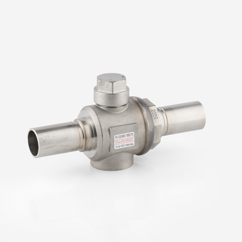 BV21WD25X0000 ball valve 2-way for R744 W-type DN25 with OD stainless steel connections