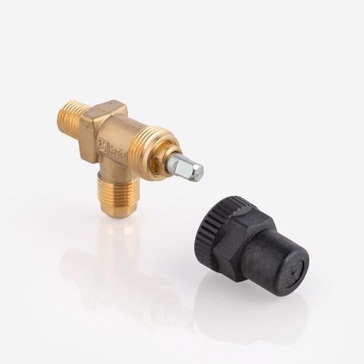 [D03031125] Sulkuventtiili kulmamalli 6110/32 3/8" SAE-M, 1/4" NPT-M 