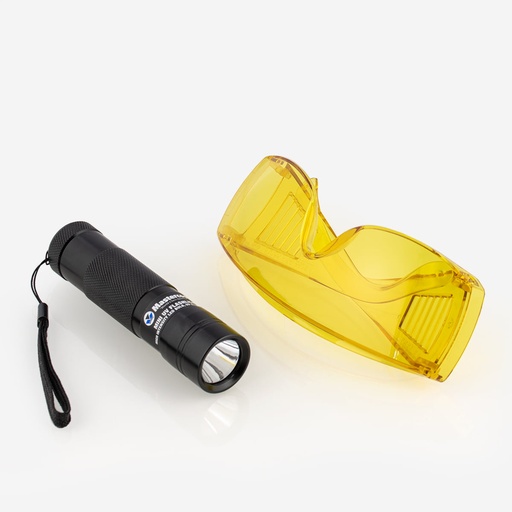 [J04031044] Mini UV flashlight + glasses Mastercool 53513-UV